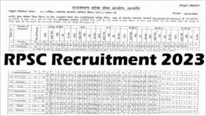 RPSC Rajasthan Assistant Professor Recruitment 2023