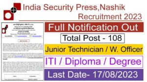 ISP Nashik Recruitment 2023 